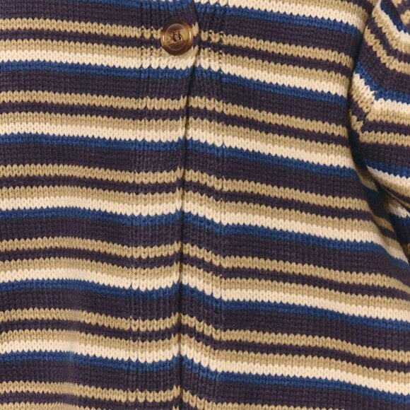 Multicolor Women's Casual Oversized Stripe Knit Cardigan - Picture 6 of 6